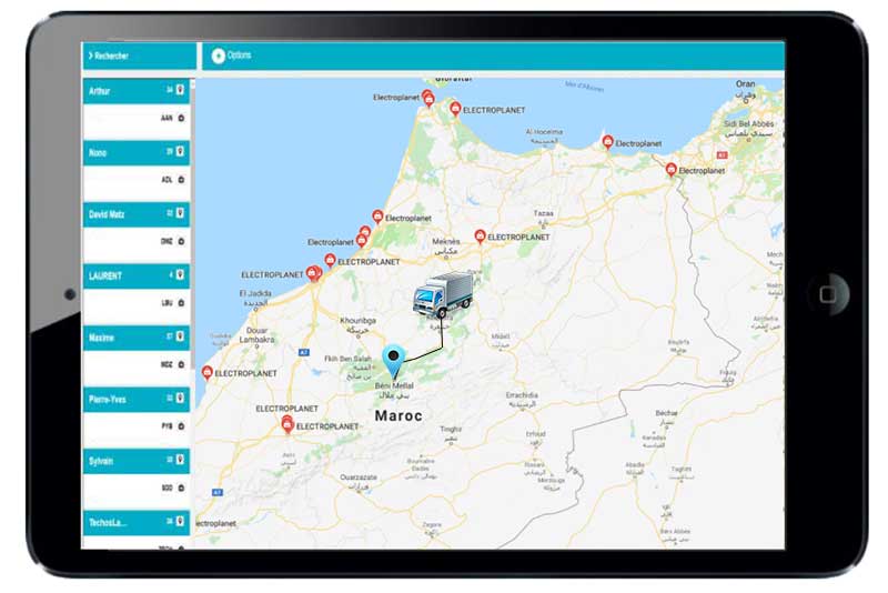 geolocalisation des reparateurs sicar assurance maroc